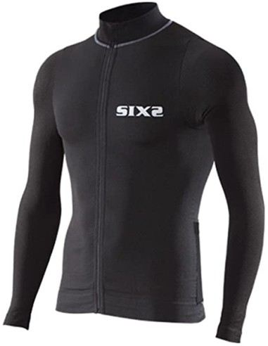 MAGLIA SIXS ZIP INTERA MANICA LUNGA NERA