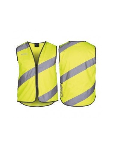 GILET DI SICUREZZA GIALLO+STRISCE RIFL.+ CERNIERA- T.M