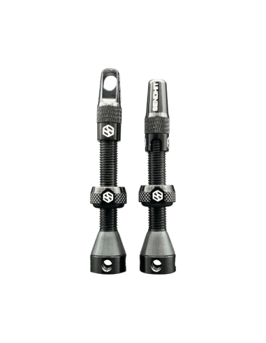 Coppia Valvole Sendhit Tubeless Compatibili Inserti Copertoni - 44 Mm, Nero