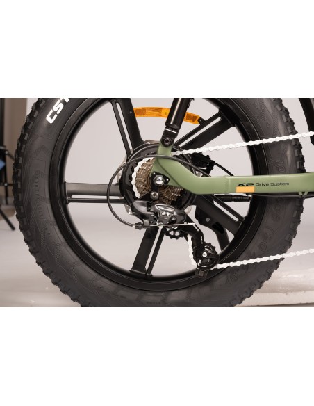 XP Funky 2 20" Matt Green | Bicicletta Elettrica Mini Fat per Ragazzi e Adulti